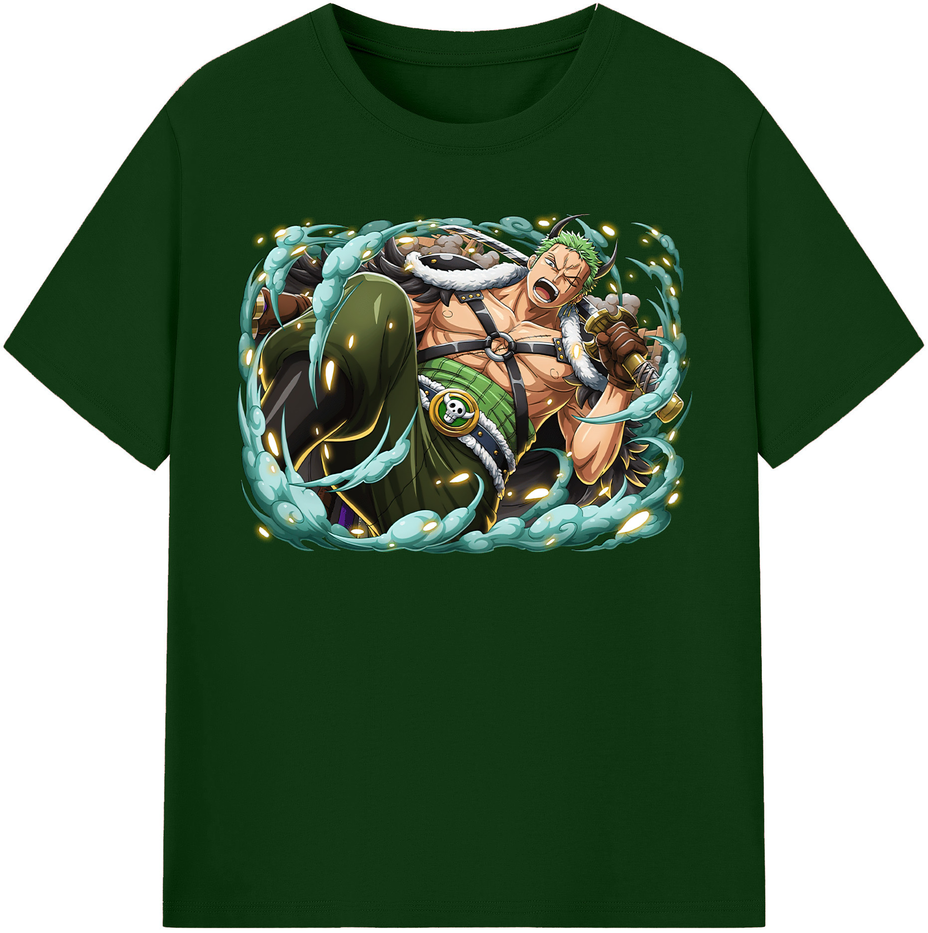 ワンピース ロロノア・ゾロ ONE PIECE Roronoa Zoro 綿100％半袖Tシャツ（フロントプリント）